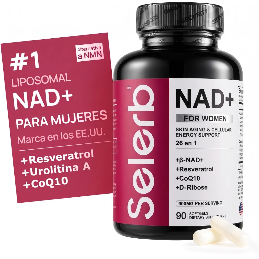 NAD+ Selerb Femenino: Activador de Energía y Rejuvenecimiento con Colágeno, Ácido Hialurónico y Energía 9-en-1. IMPORTADO DE U.S.A