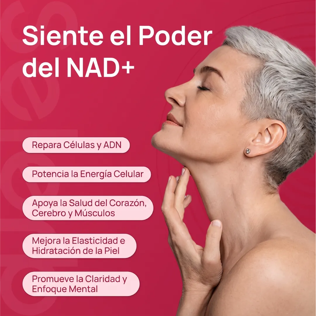 NAD+ Selerb Femenino: Activador de Energía y Rejuvenecimiento con Colágeno, Ácido Hialurónico y Energía 9-en-1. IMPORTADO DE U.S.A