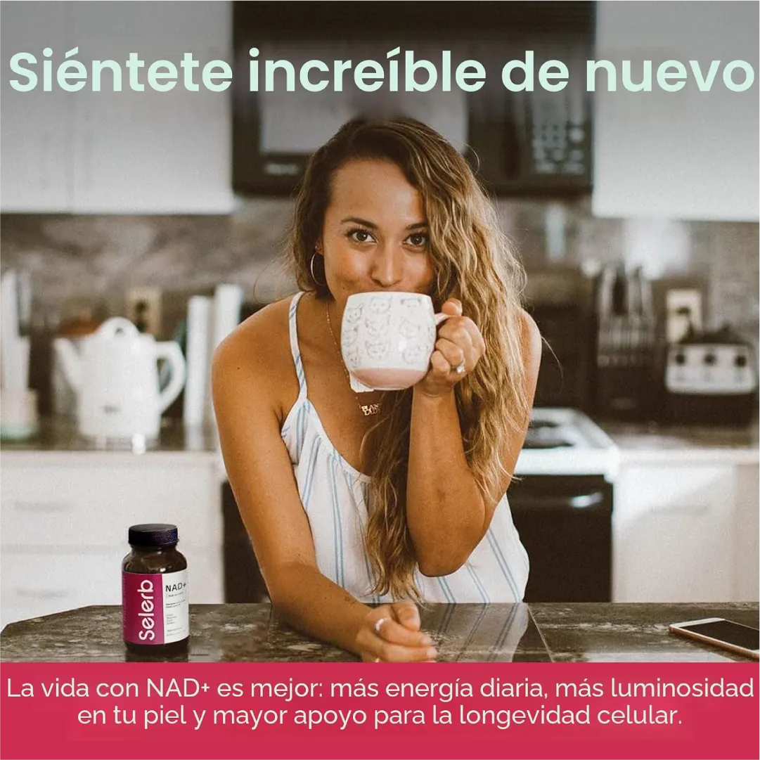 NAD+ Selerb Femenino: Activador de Energía y Rejuvenecimiento con Colágeno, Ácido Hialurónico y Energía 9-en-1. IMPORTADO DE U.S.A